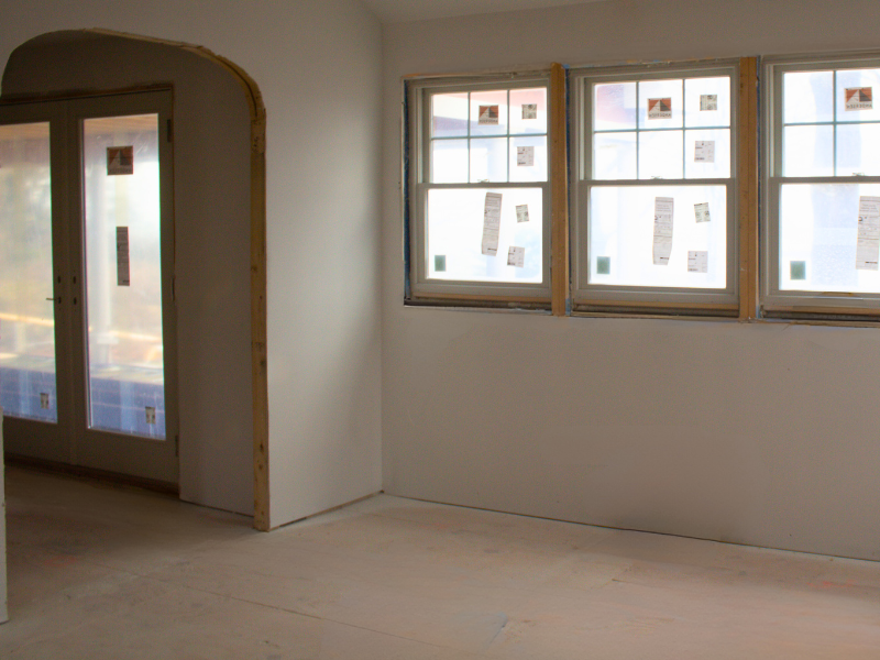 completed drywall in kitchen addition southern maine